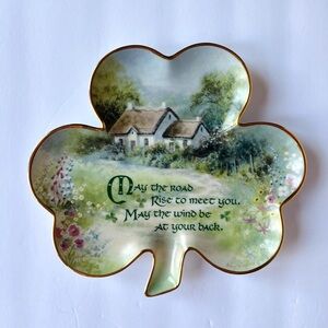 Franklin Mint Vintage An Irish Blessing Shamrock Porcelain Decorative Plate